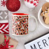 Funny Airedale Terrier Christmas Pattern Zweifarbige Tasse