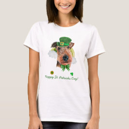 Funny Airedale Terrier Gold St Patricks Festival T-Shirt