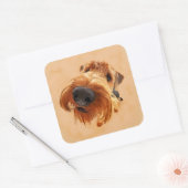 Funny Airedale Terrier Quadratischer Aufkleber (Umschlag)