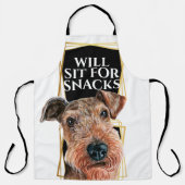 Funny Airedale Terrier Sitzplatz für Snacks Aquare Schürze (Vorderseite)