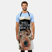 Funny Airedale Terrier Sitzplatz für Snacks Aquare Schürze (Getragen)