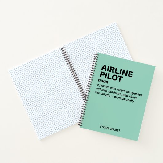 Funny Airline Pilot Definition Geschenk Notizblock (Innenseite)