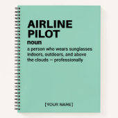 Funny Airline Pilot Definition Geschenk Notizblock (Vorderseite)