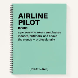 Funny Airline Pilot Definition Geschenk Notizblock