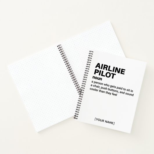 Funny Airline Pilot - Definition Notizblock (Innenseite)