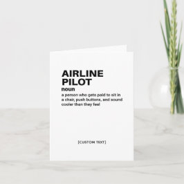 Funny Airline Pilot Grußkarte Karte