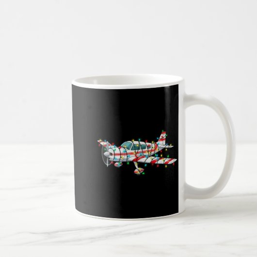 Funny Airplane Christmas Graphics Lights Lover  Kaffeetasse (Rechts)