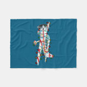 Funny Airplane Christmas Graphics Lights Lover Lon Fleecedecke (Vorderseite (Horizontal))