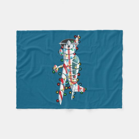 Funny Airplane Christmas Graphics Lights Lover Lon Fleecedecke (Vorderseite (Horizontal))