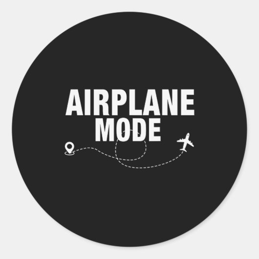 Funny Airplane Mode Flying Traveler Gift Runder Aufkleber (Vorderseite)