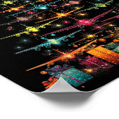 Funny Airplanes Christmas Tree Graphic Air Planes  Poster (Ecke)