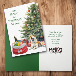 Funny Akita Dog Bereit für Weihnachten