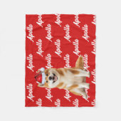 Funny Akita Dog Name Patterned Christmas Fleecedecke (Vorderseite)