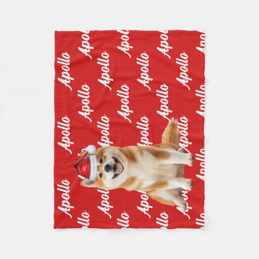 Funny Akita Dog Name Patterned Christmas Fleecedecke (Vorderseite)