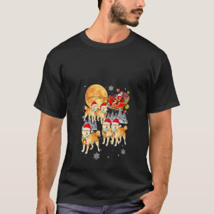 Funny Akita Inu Dog Reindeer Weihnachtsmann T-Shirt