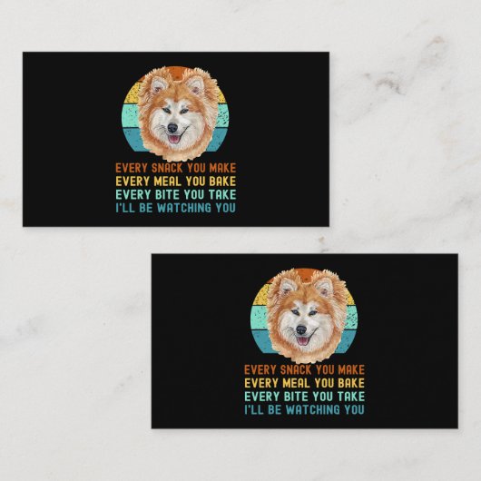 Funny Akita Inu oder Kuma Inu Hund jeden Snack Sie Visitenkarte (Vorne/Hinten)