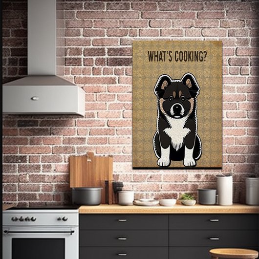 Funny Akita Puppy Kitchen Joke Poster