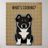 Funny Akita Puppy Kitchen Joke Poster (Vorne)