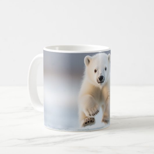 Funny Alaska Polar Bear Cub Kaffeetasse (Vorderseite Links)