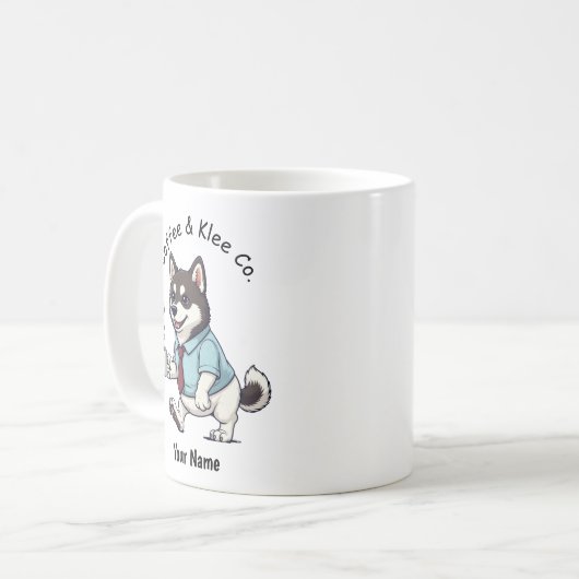 Funny Alaskan Klee Kai Business Suit Coffee Kaffeetasse (Vorderseite Links)