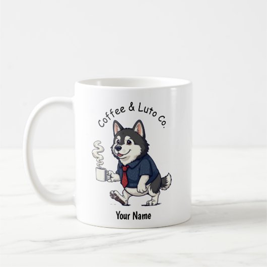 Funny Alaskan Malamute Business Suit Coffee Kaffeetasse (Links)