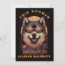 Funny Alaskan Malamute Dog Eltern Personalisiert Ankündigung