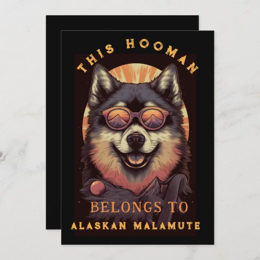 Funny Alaskan Malamute Dog Eltern Personalisiert Ankündigung (Vorne/Hinten)