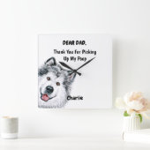 Funny Alaskan Malamute Vater Pinakothek Züst  Quadratische Wanduhr (Zuhause)