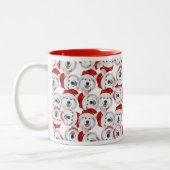 Funny Alaskan Malamute Weihnachtsmuster Zweifarbige Tasse (Links)