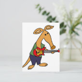Funny Albern Aardvark Playing Electric Guitar Postkarte (Stehend Vorderseite)