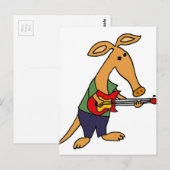Funny Albern Aardvark Playing Electric Guitar Postkarte (Vorne/Hinten)