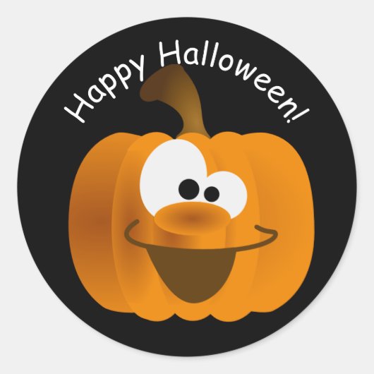 Funny Albern Emoji Halloween Pumpkin Runder Aufkleber (Vorderseite)