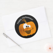 Funny Albern Emoji Halloween Pumpkin Runder Aufkleber (Umschlag)