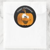 Funny Albern Emoji Halloween Pumpkin Runder Aufkleber (Tasche)