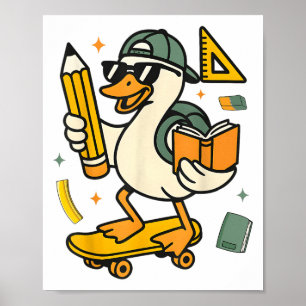Funny Albern Gänse Niedliche Ente Zurück zur Schul Poster