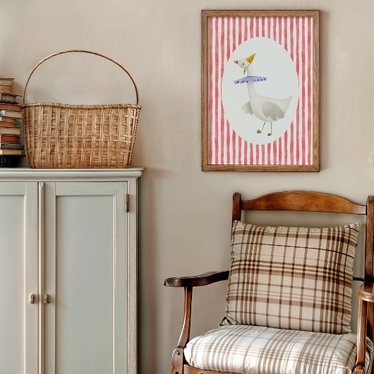 Funny Albern Goose Aquarell Drucken Poster