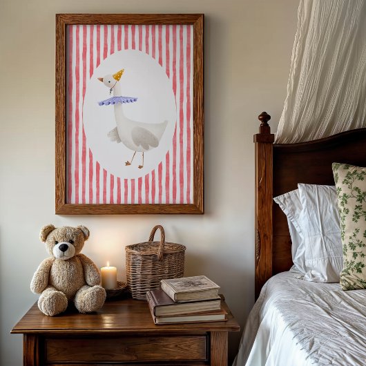 Funny Albern Goose Aquarell Drucken Poster