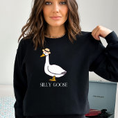 Funny Albern Goose mit Hat Black Sweatshirt