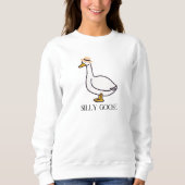 Funny Albern Goose mit Hut Sweatshirt (Vorderseite)