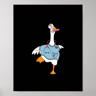Funny Albern Goose Nurse Club Krankenschwester Stu Poster