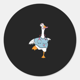 Funny Albern Goose Nurse Club Krankenschwester Stu Runder Aufkleber