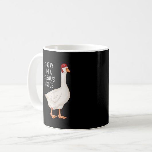 Funny Albern Goose Zitat Heute bin ich eine ernste Kaffeetasse (Vorderseite Links)