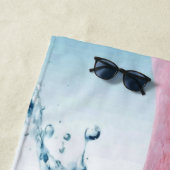 Funny Albern Pink Flamingo nimmt ein Dip Strandtuch (Beispiel)