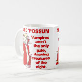 Funny Albino Possum Vampire Animal Kaffeetasse (Vorderseite Links)
