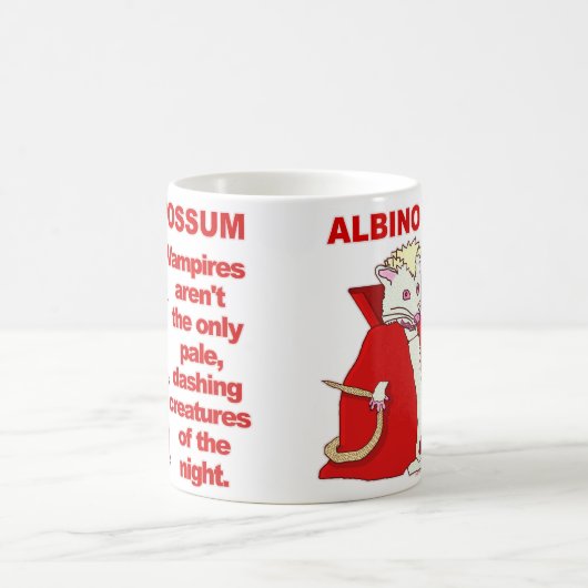 Funny Albino Possum Vampire Animal Kaffeetasse (Mittel)