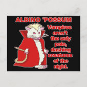 Funny Albino Possum Vampire Postkarte (Vorderseite)