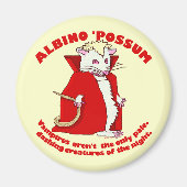 Funny Albino Possum Vampire Spaß Magnet (Vorne)