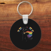 Funny Alcat Rainbow Flag Gay Pride Monte Lgbtq Schlüsselanhänger (Vorderseite)