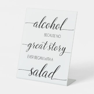 Funny Alcohol Bar Pedestal Zeichen Sockelschild