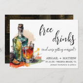 Funny Alcohol Drink Cocktail Trendy Foto Wedding Save The Date (Vorne/Hinten)